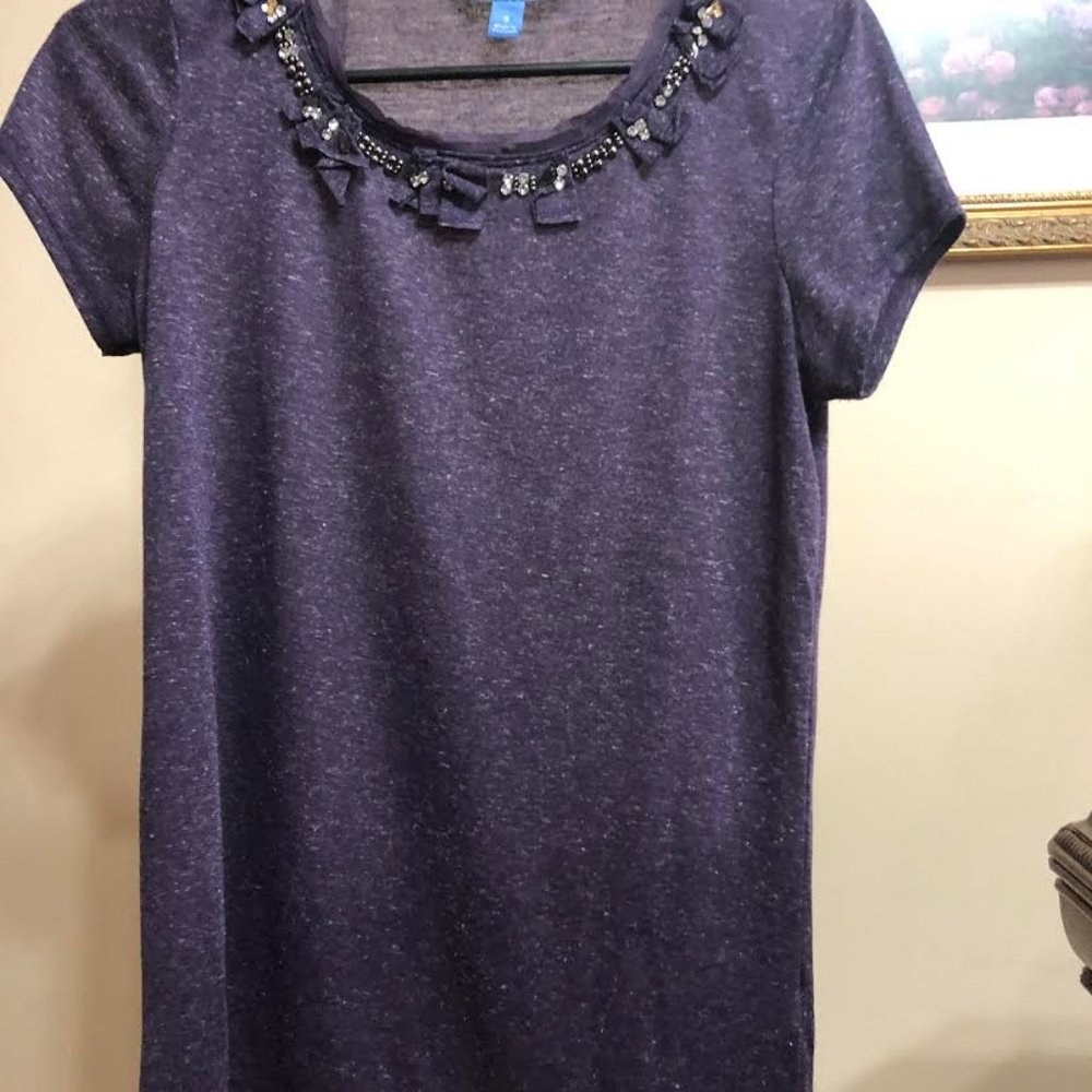 Simply Vera Purple Beaded Top Size S
